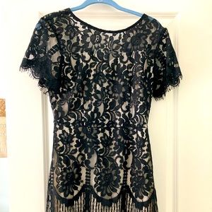 Black lace cocktail dress